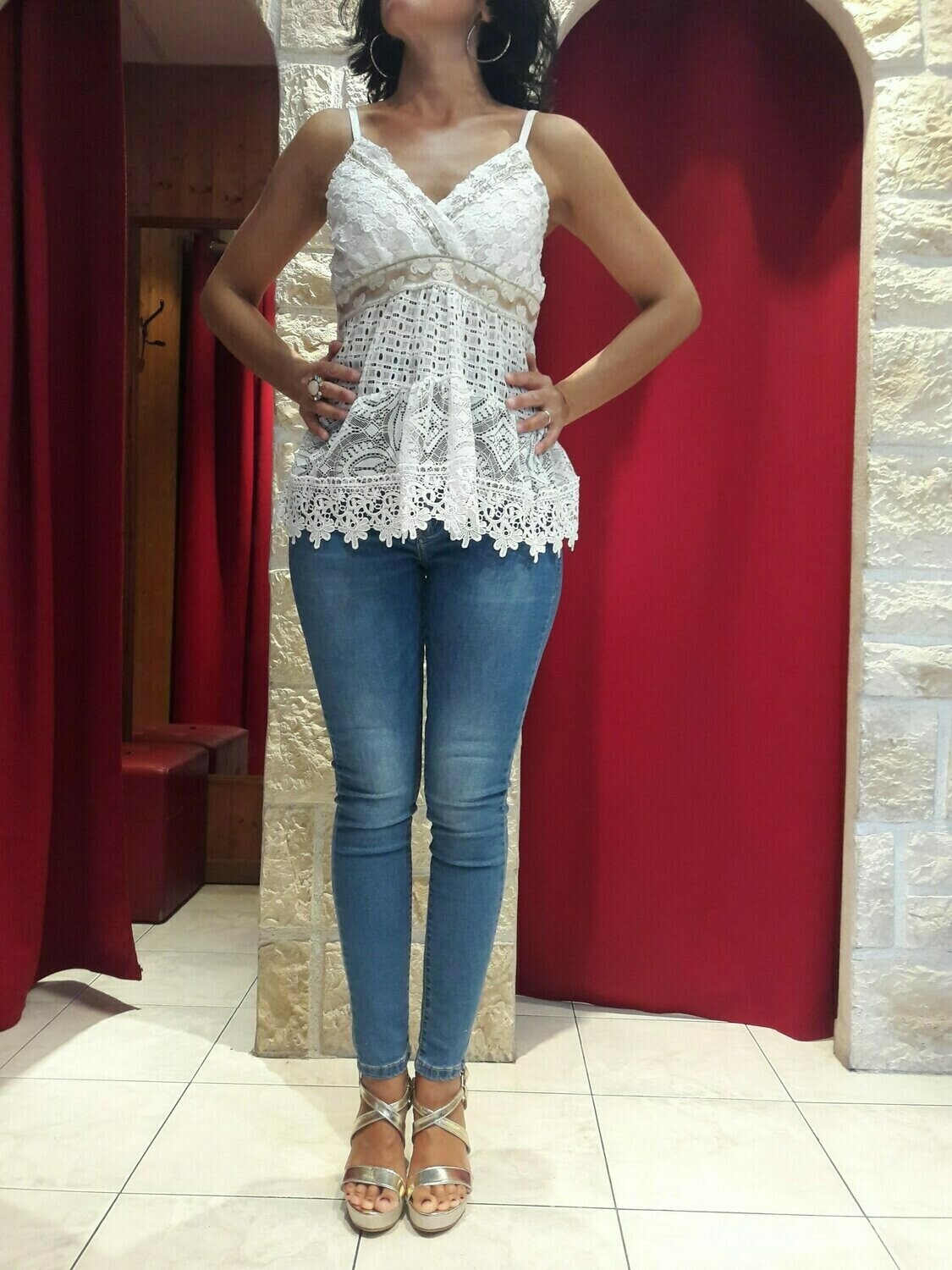 Top dentelle Blanes 