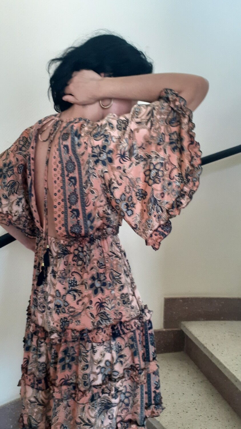 Robe courte Lauren imprimé floral dos ouvert