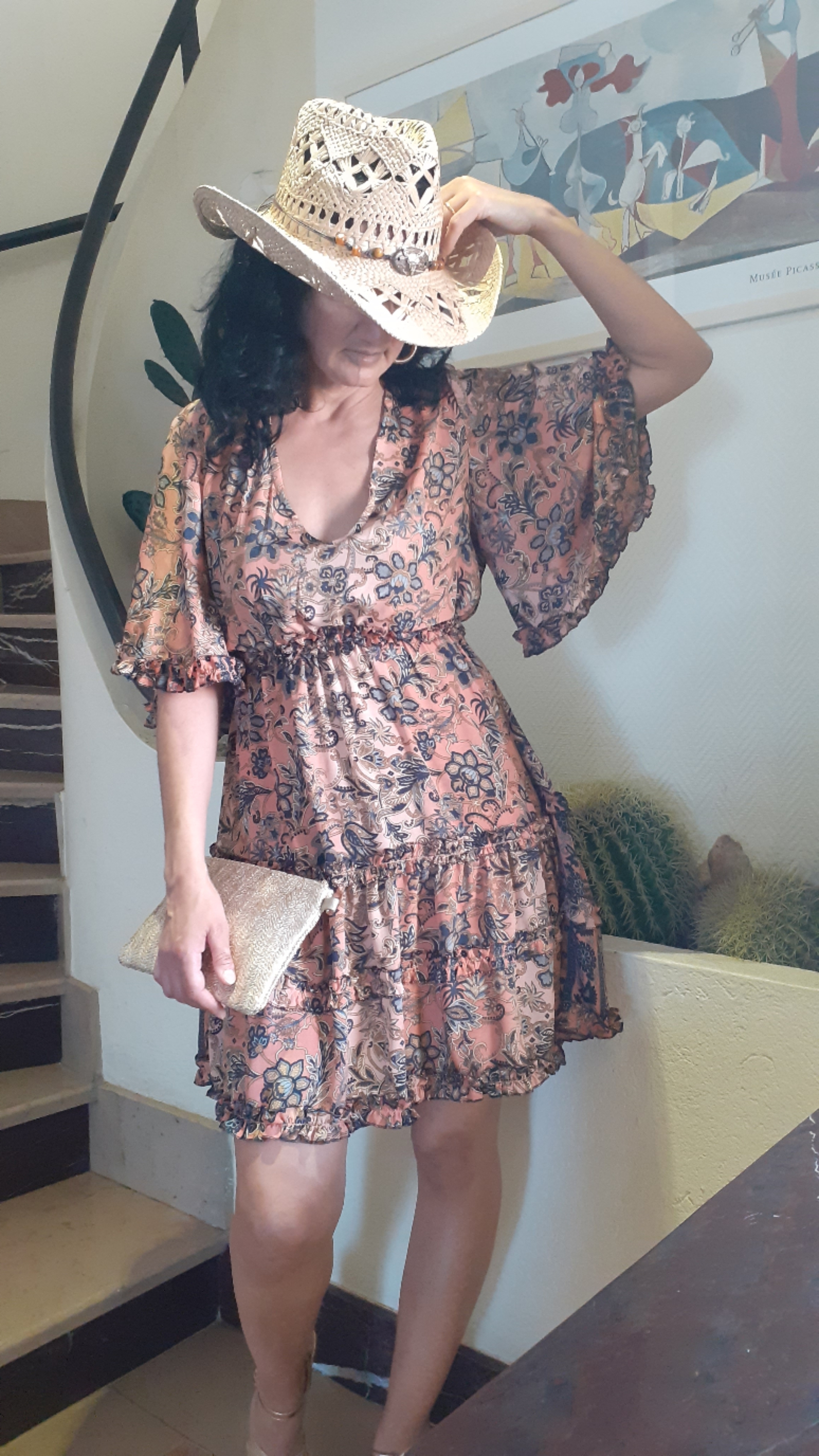 Robe courte Lauren imprimé floral dos ouvert