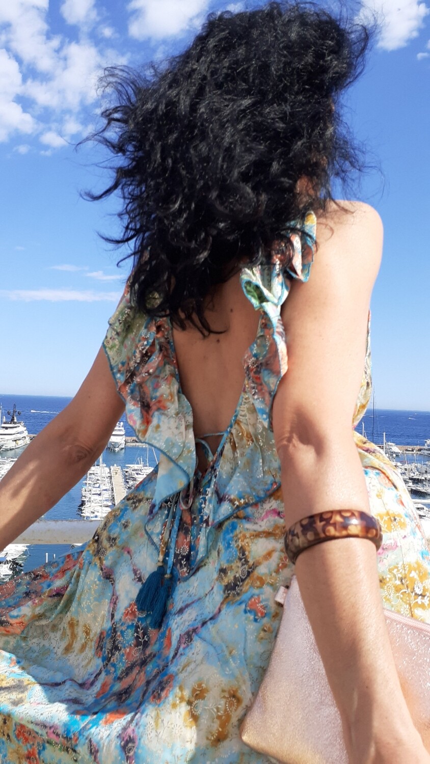 Longue Robe Azzurra court devant