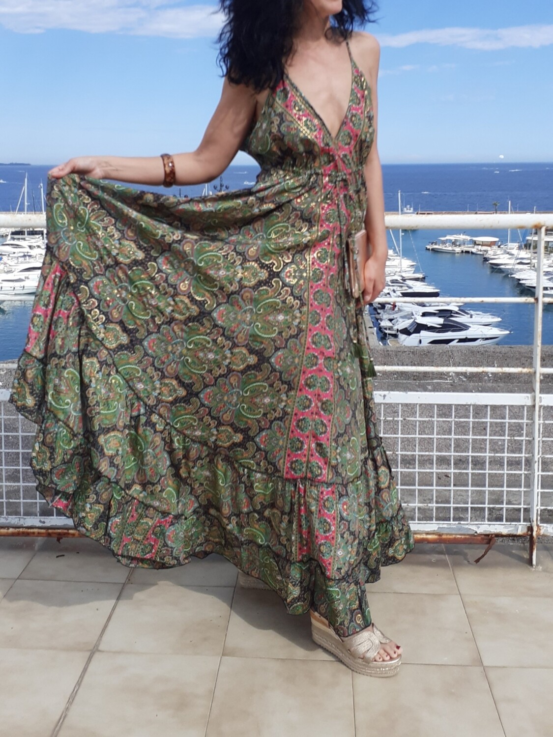 Longue Robe Empire à volants