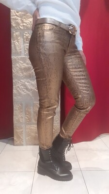Pantalon huilé doré