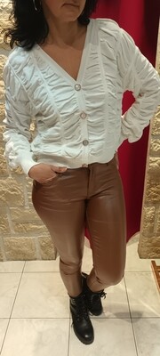 Gilet Fantaisie à relief blanc
