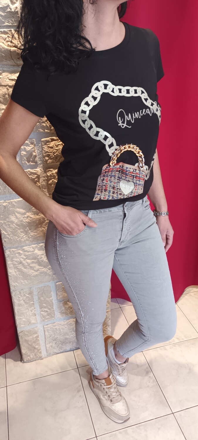 Jean Lara bande strass gris