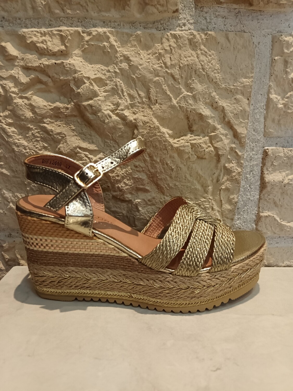 Espadrilles compensées Dora doré