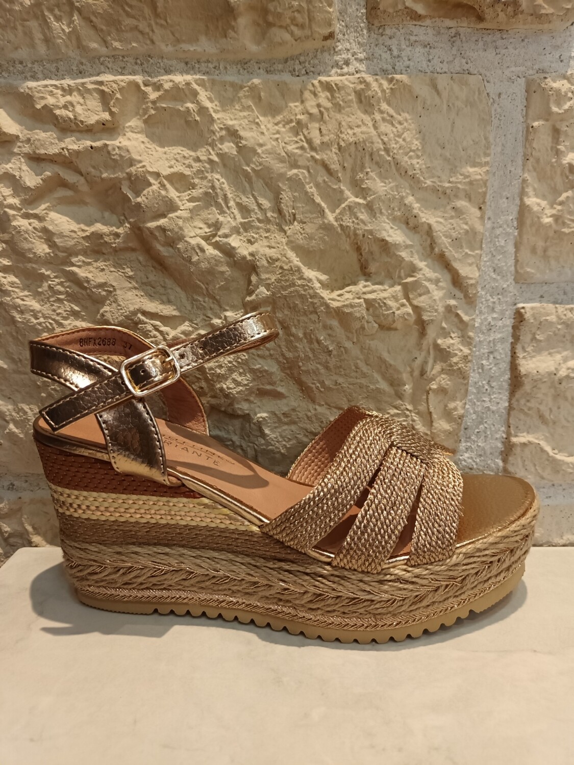Espadrilles compensées Dora champagne