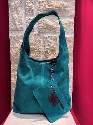 Sac cabas en cuir Élise tourquoise 