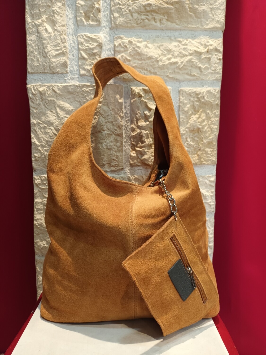 Sac cabas en cuir Élise camel 