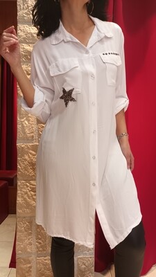 Chemisier long Étoile blanc 