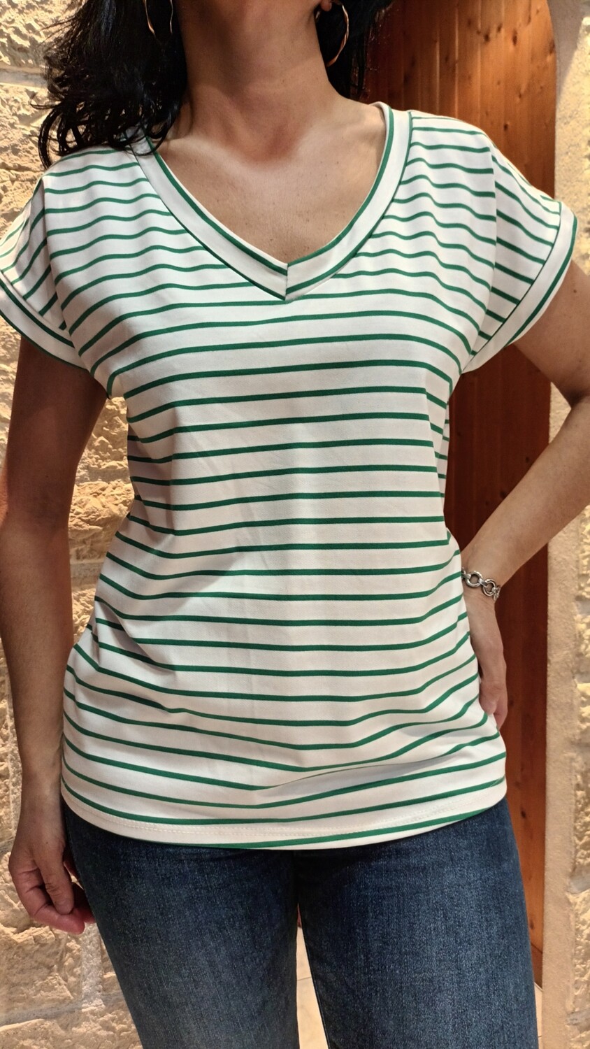 T-shirt Marinière  vert