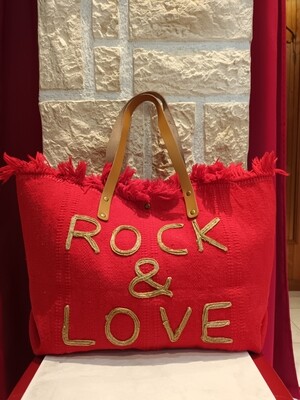 Sac plage Rock and love rouge 