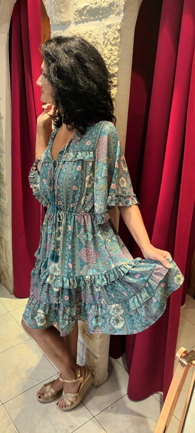 Robe courte Liza imprimé fleurs
