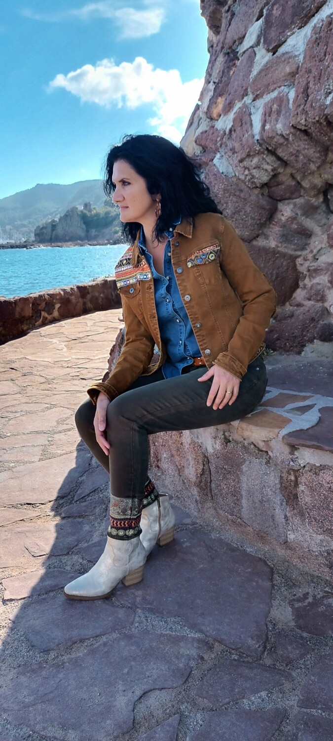 Veste jean Kate caramel 