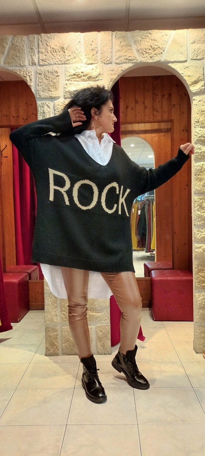 Pull Rock oversize noir
