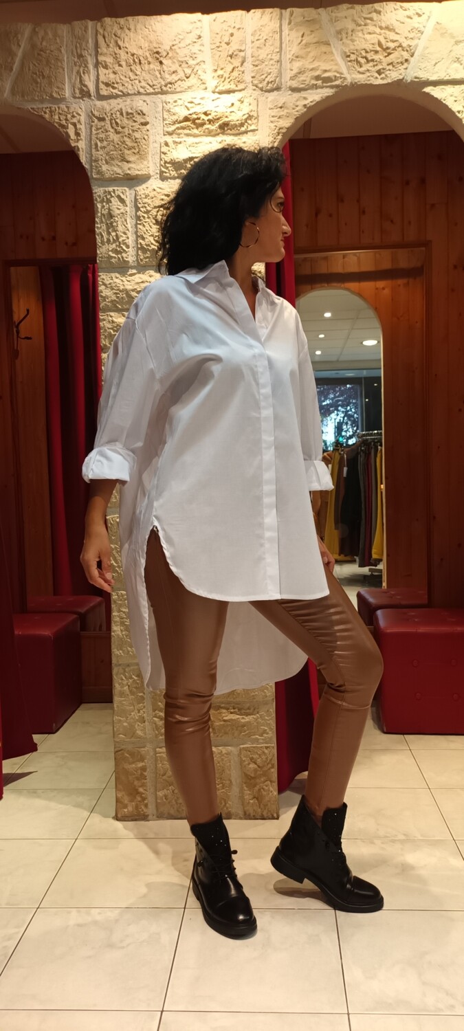 Chemisier asymétrique oversize blanc