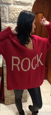 Pull Rock oversize rouge