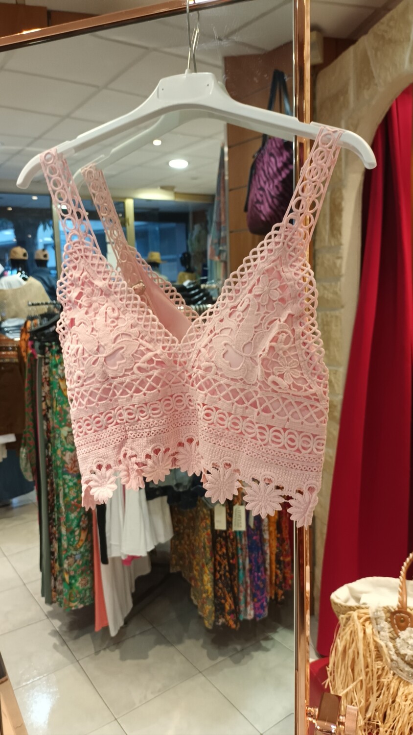 Top brassière rose