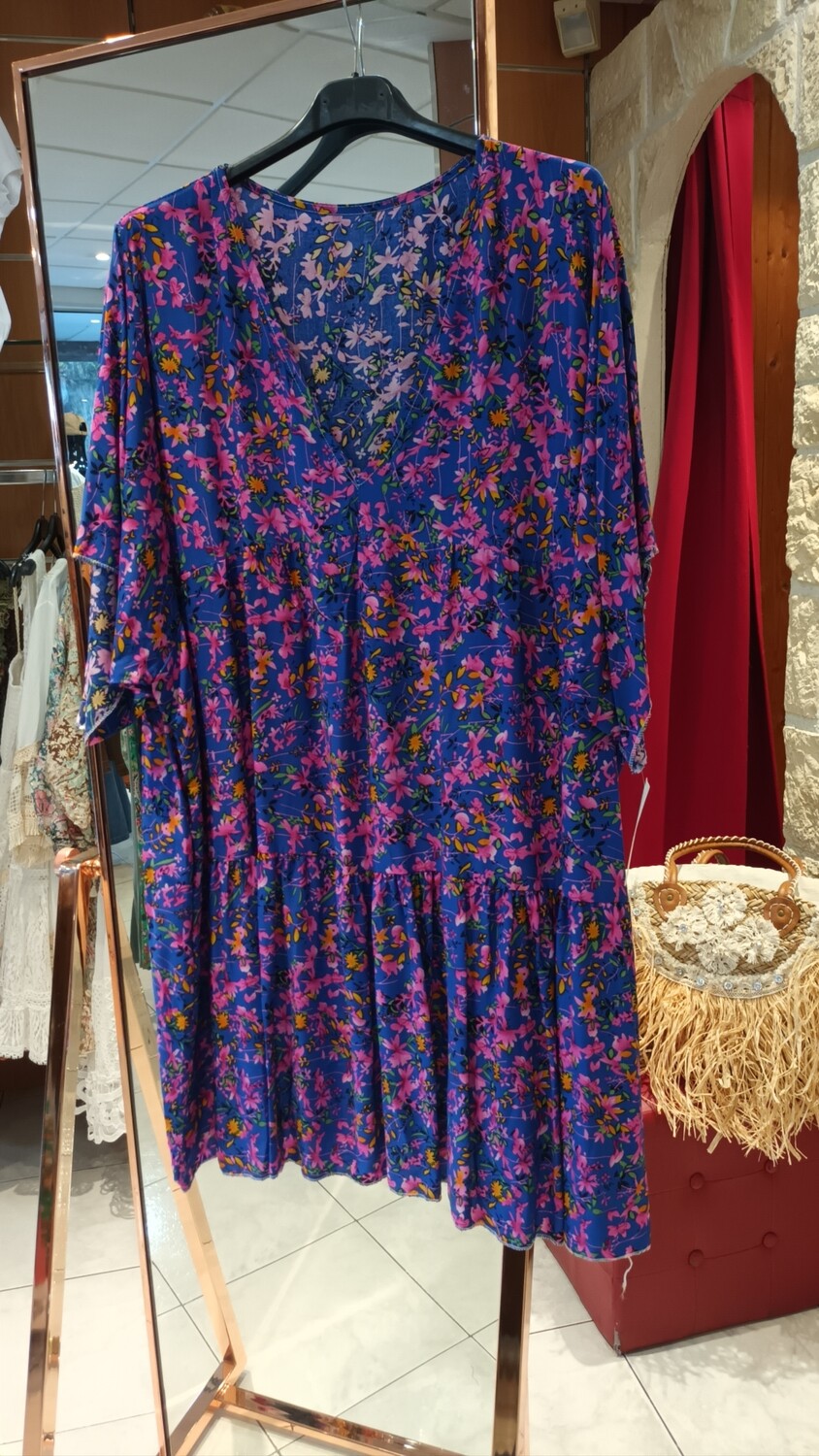 Robe imprimé fleurs violet