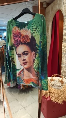 T-shirt Frida imprimé vert multicolore 