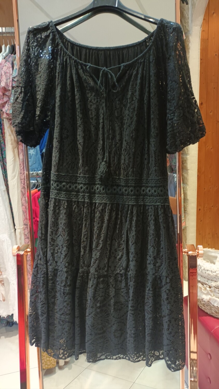 Robe bohème en dentelle noir