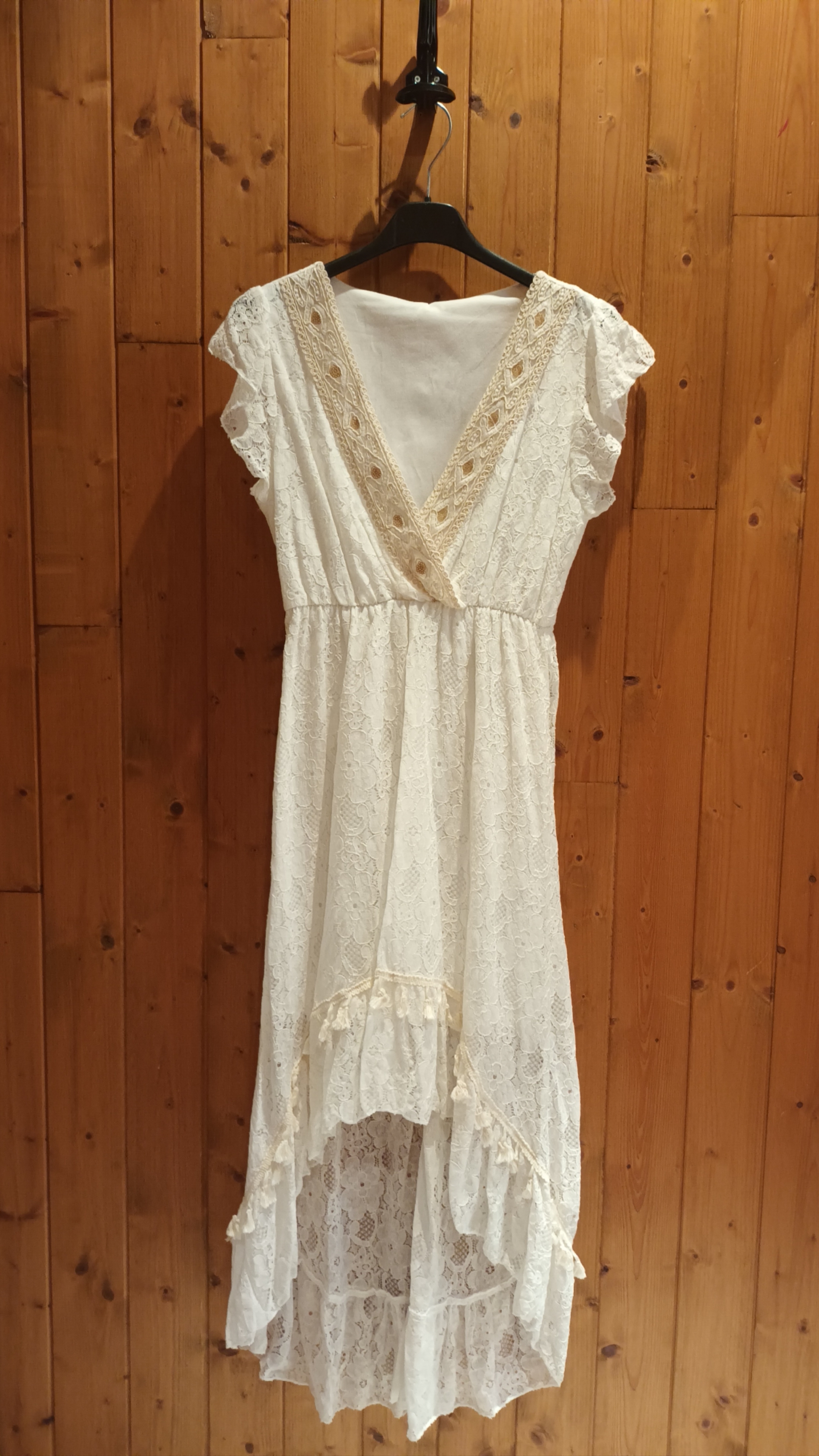 Robe bohème Princesse blanc cassé