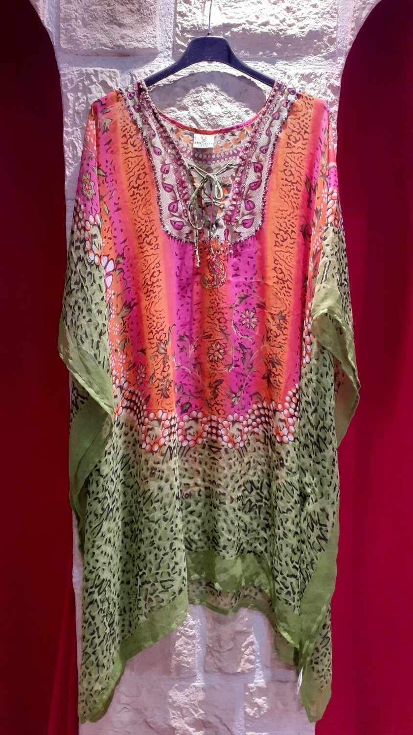 Pareo cache maillot Seychelles vert multicolore 