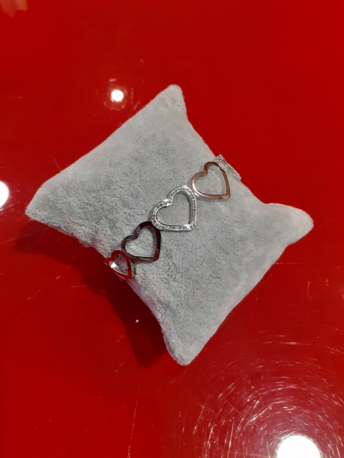 Bracelet Cœur ajouré argenté 