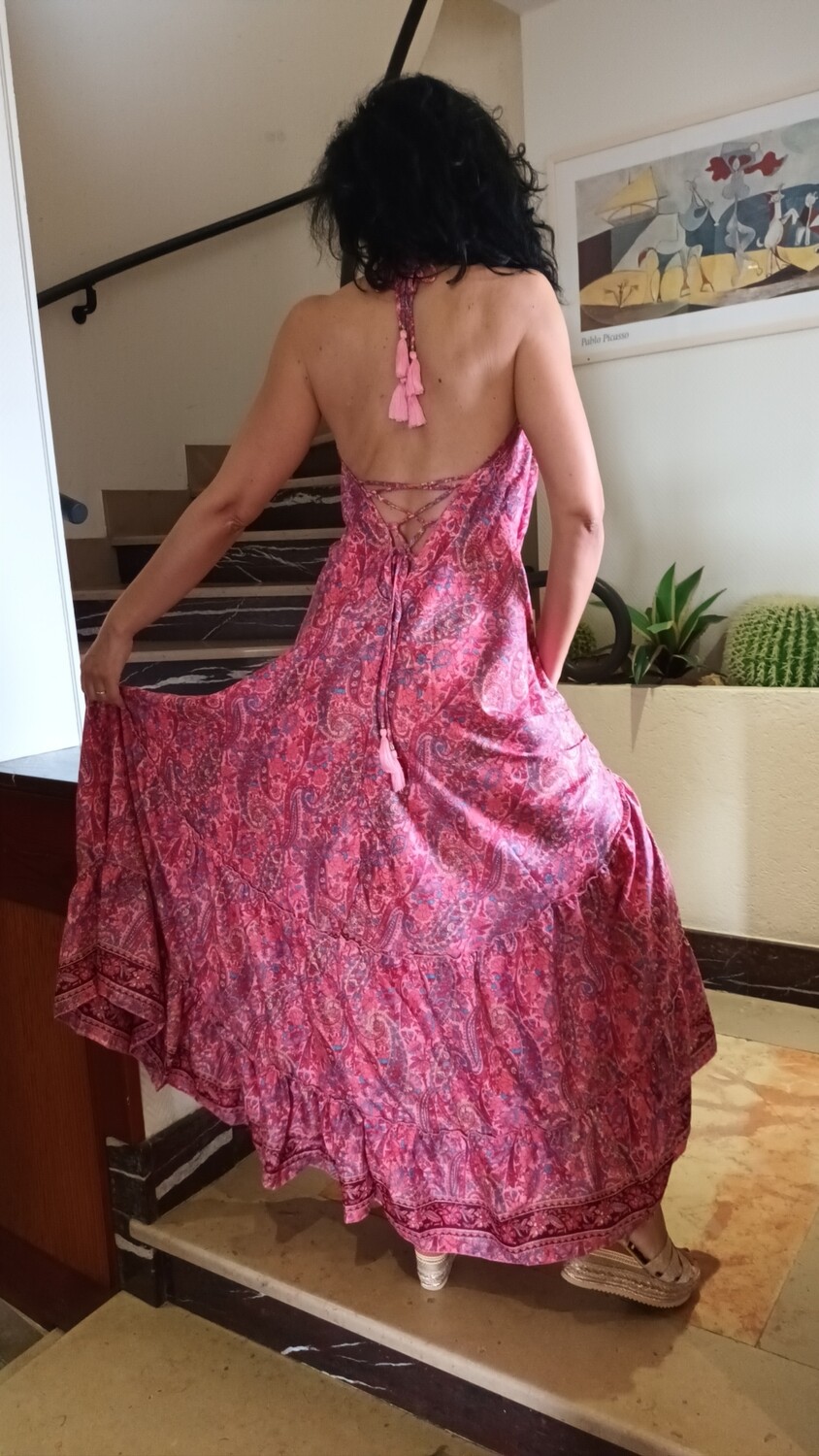 Robe dos nu rose