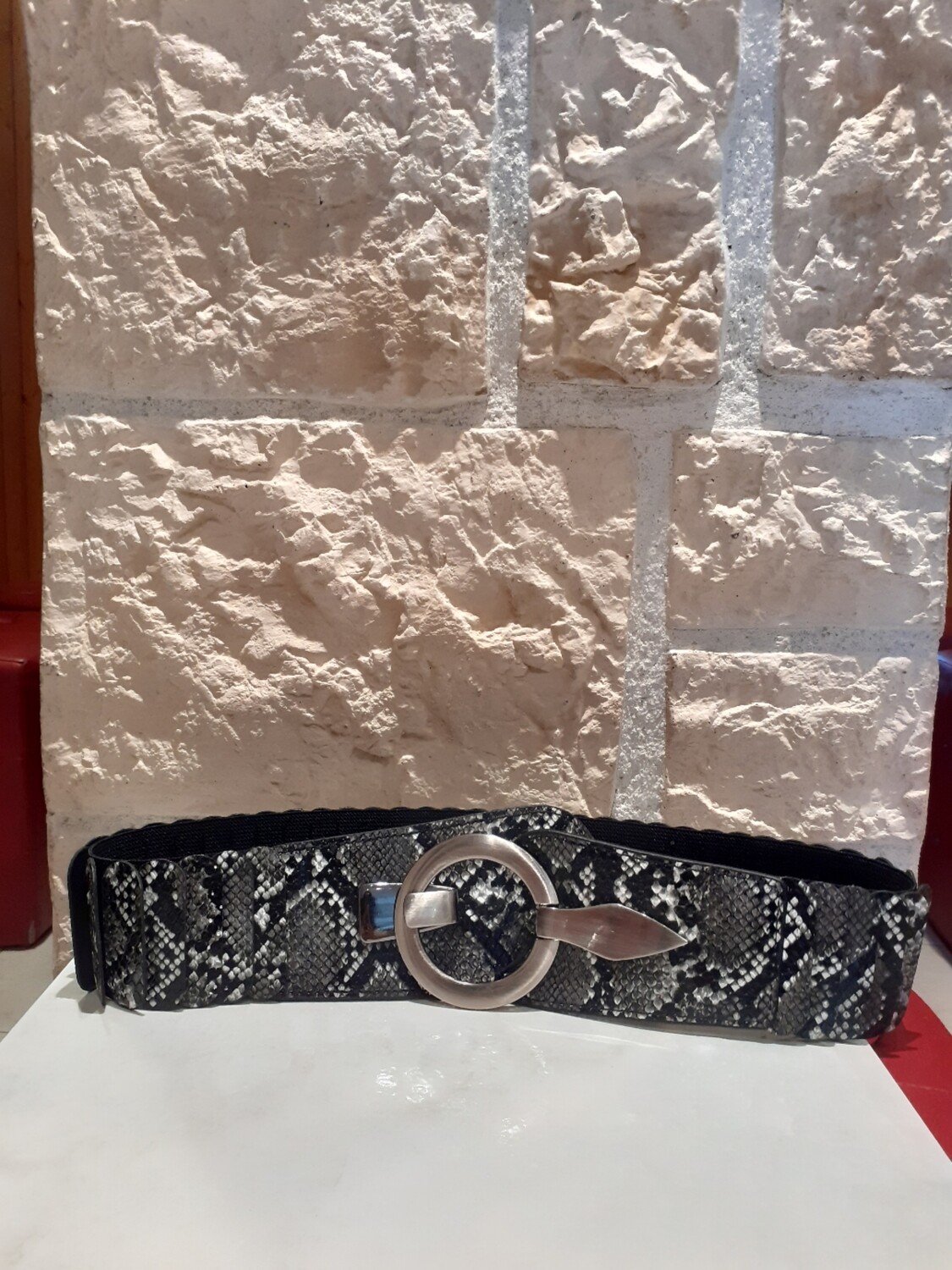 Ceinture élastique imprimé noir