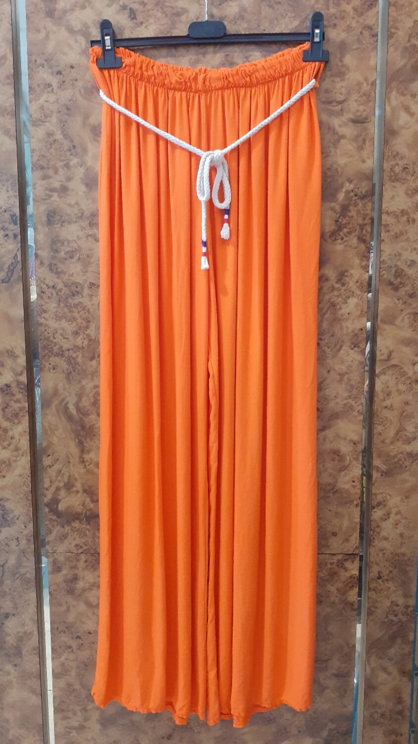 Pantalon large fluide orange
