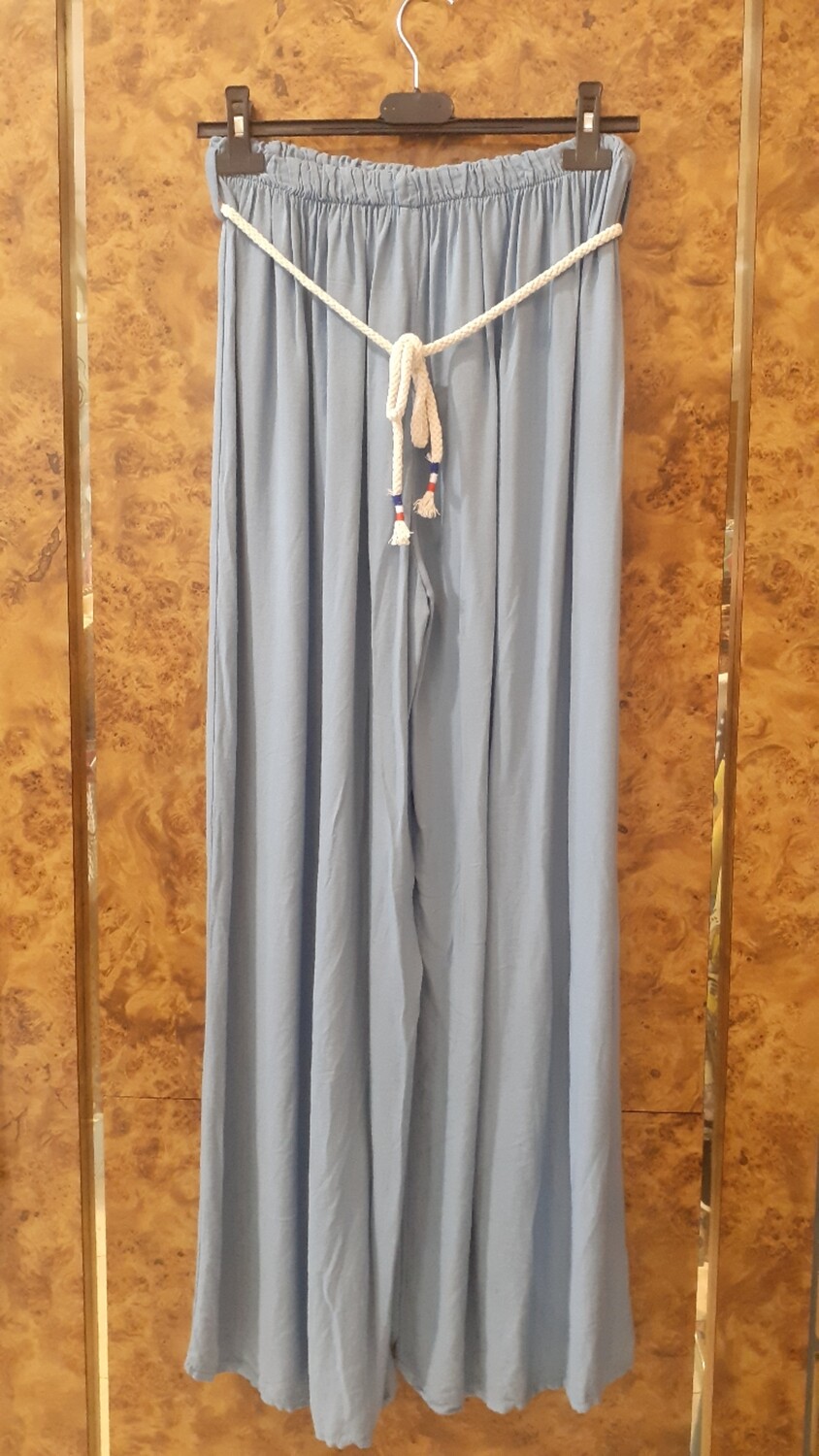Pantalon large fluide bleu jean