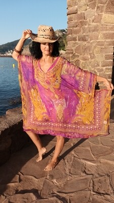 Pareo cache maillot Cuba violine