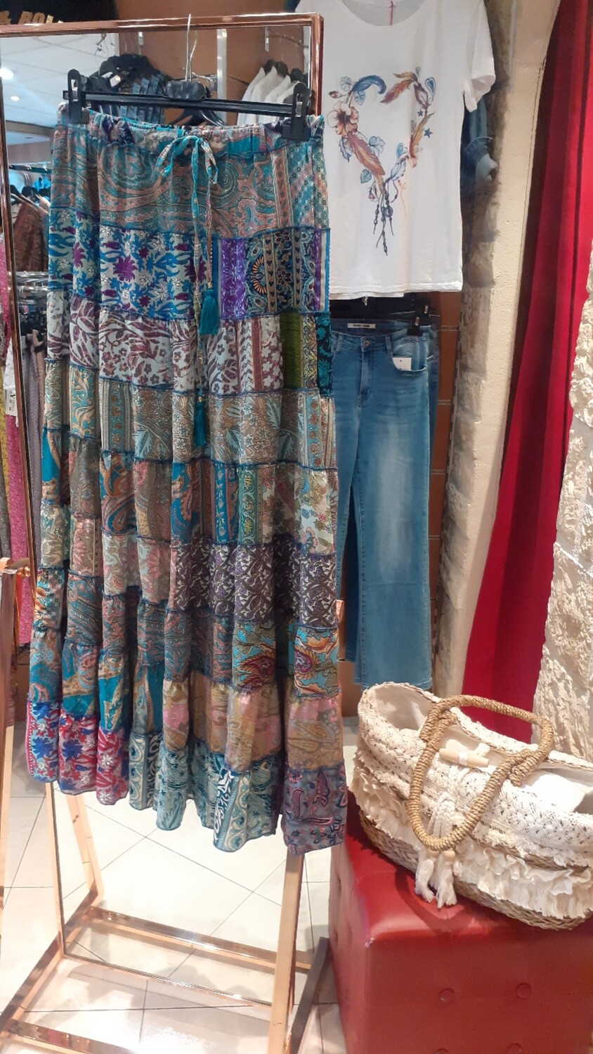 Jupe longue Zingara multicolore 