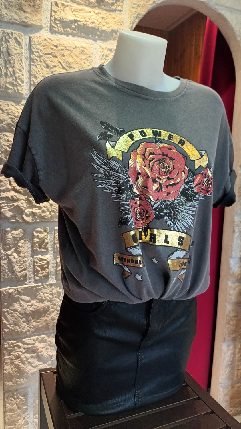 T-shirt Power gris foncé 
