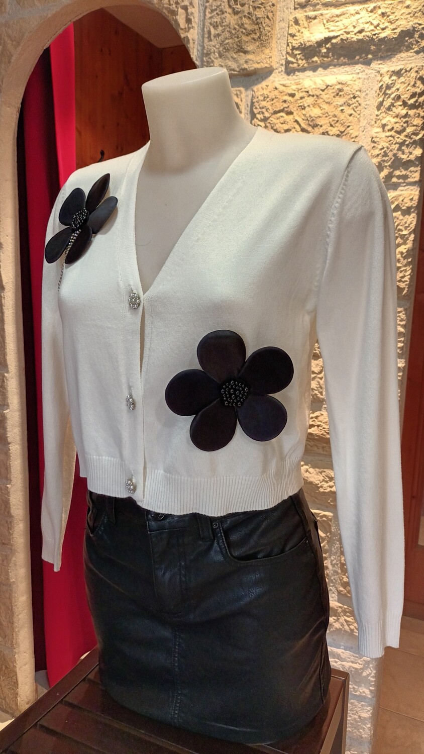 Gilet Fleuri blanc