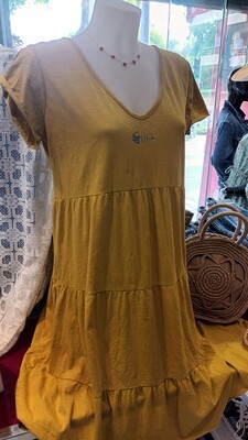 Robe coton moutarde