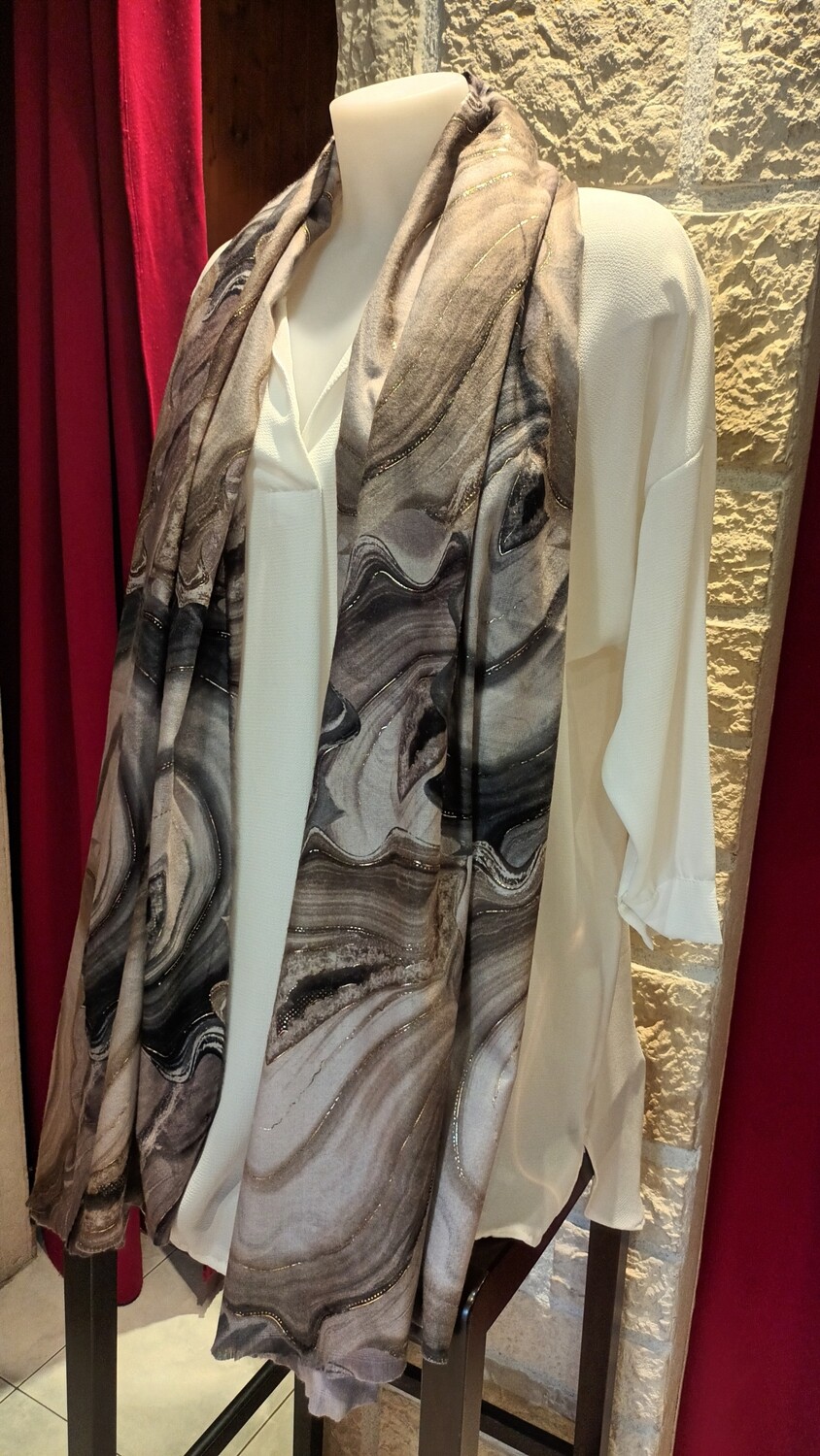 Écharpe Aguas gris/beige