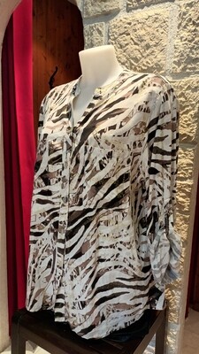 Chemisier long zèbre blanc 