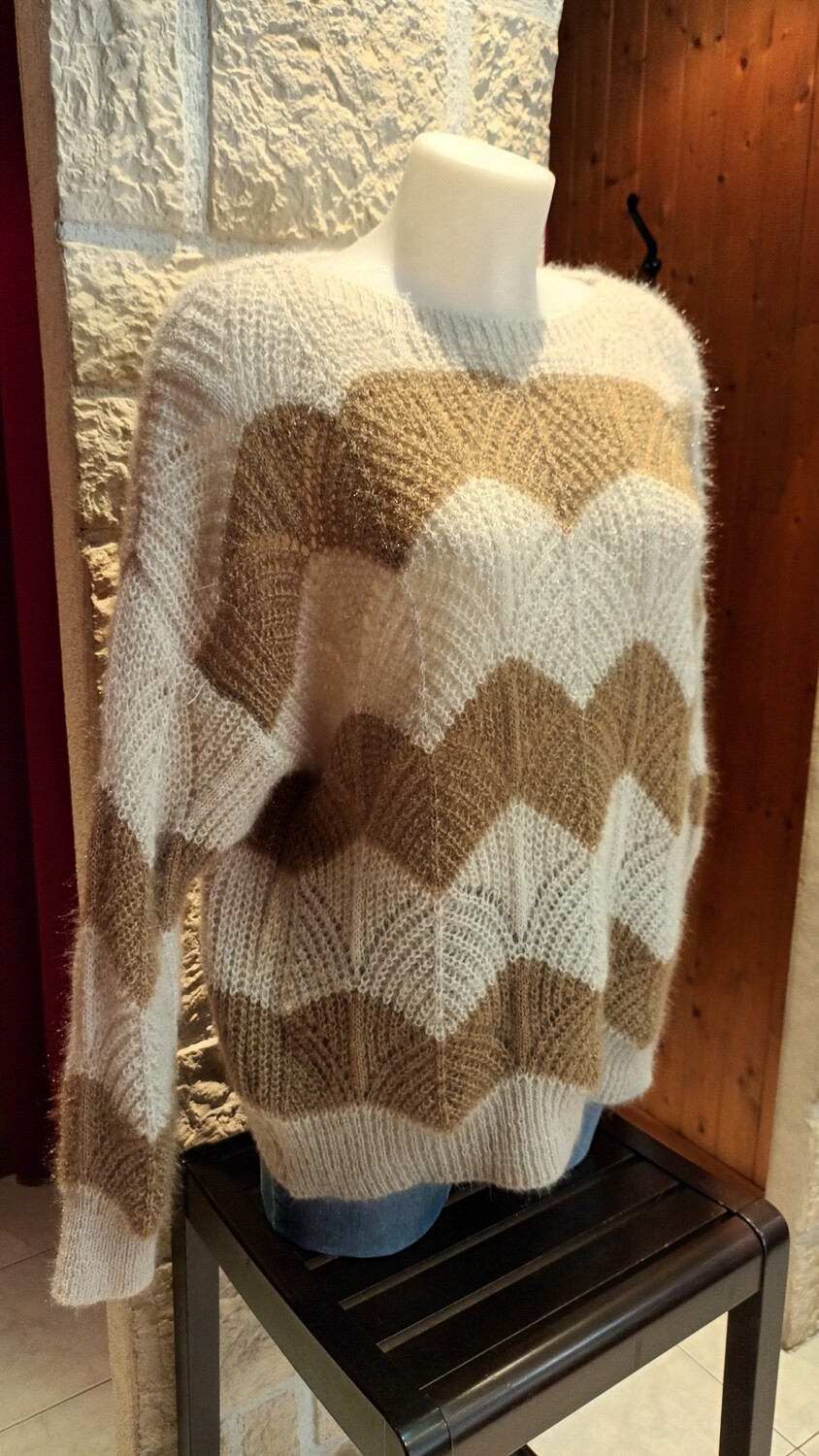 Pull Ondine à motifs beige