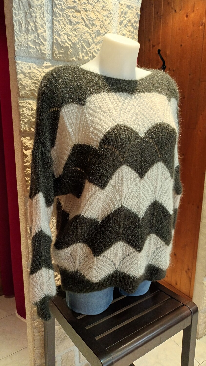 Pull Ondine à motifs kaki