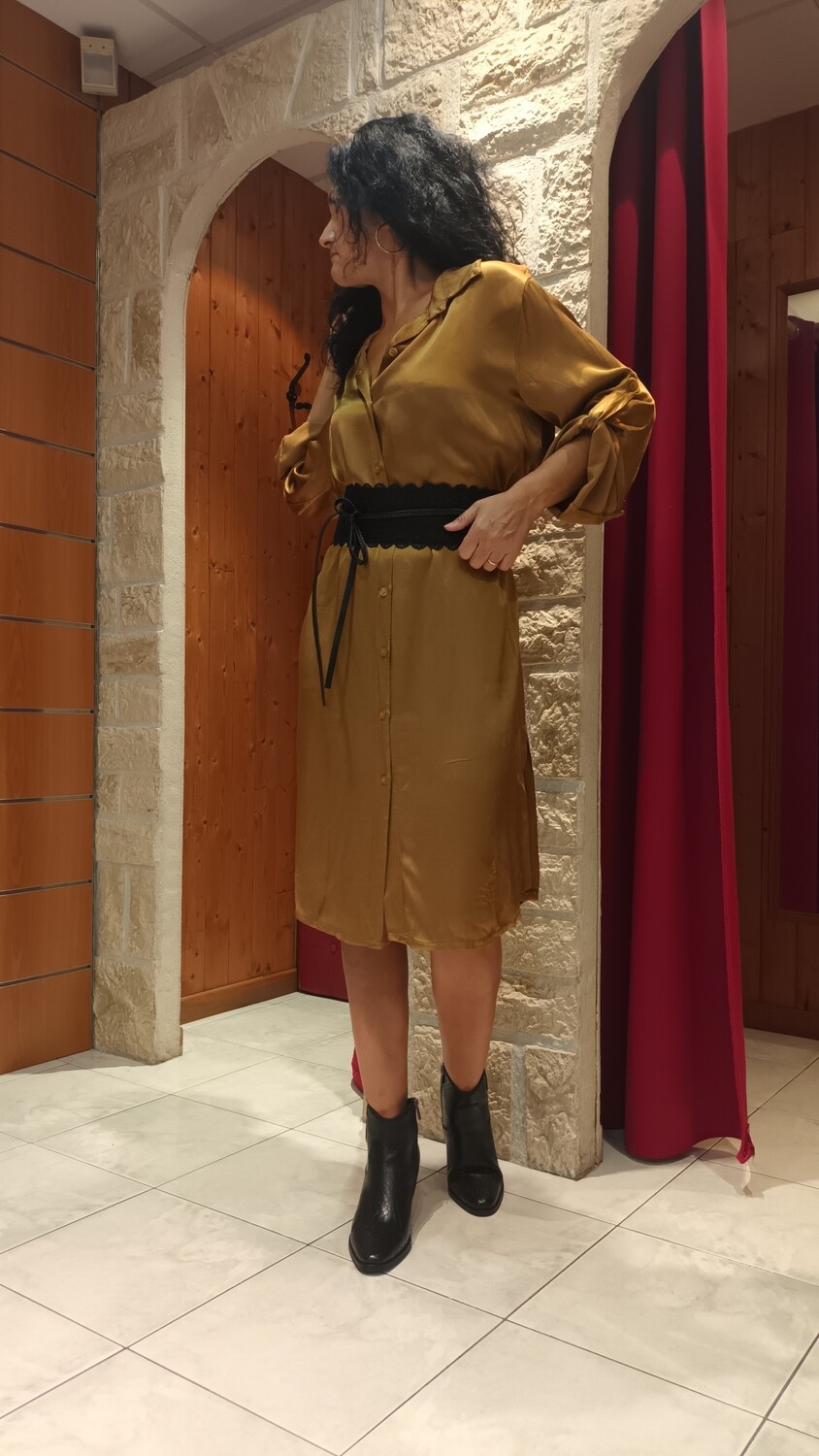 Robe chemise Carla caramel