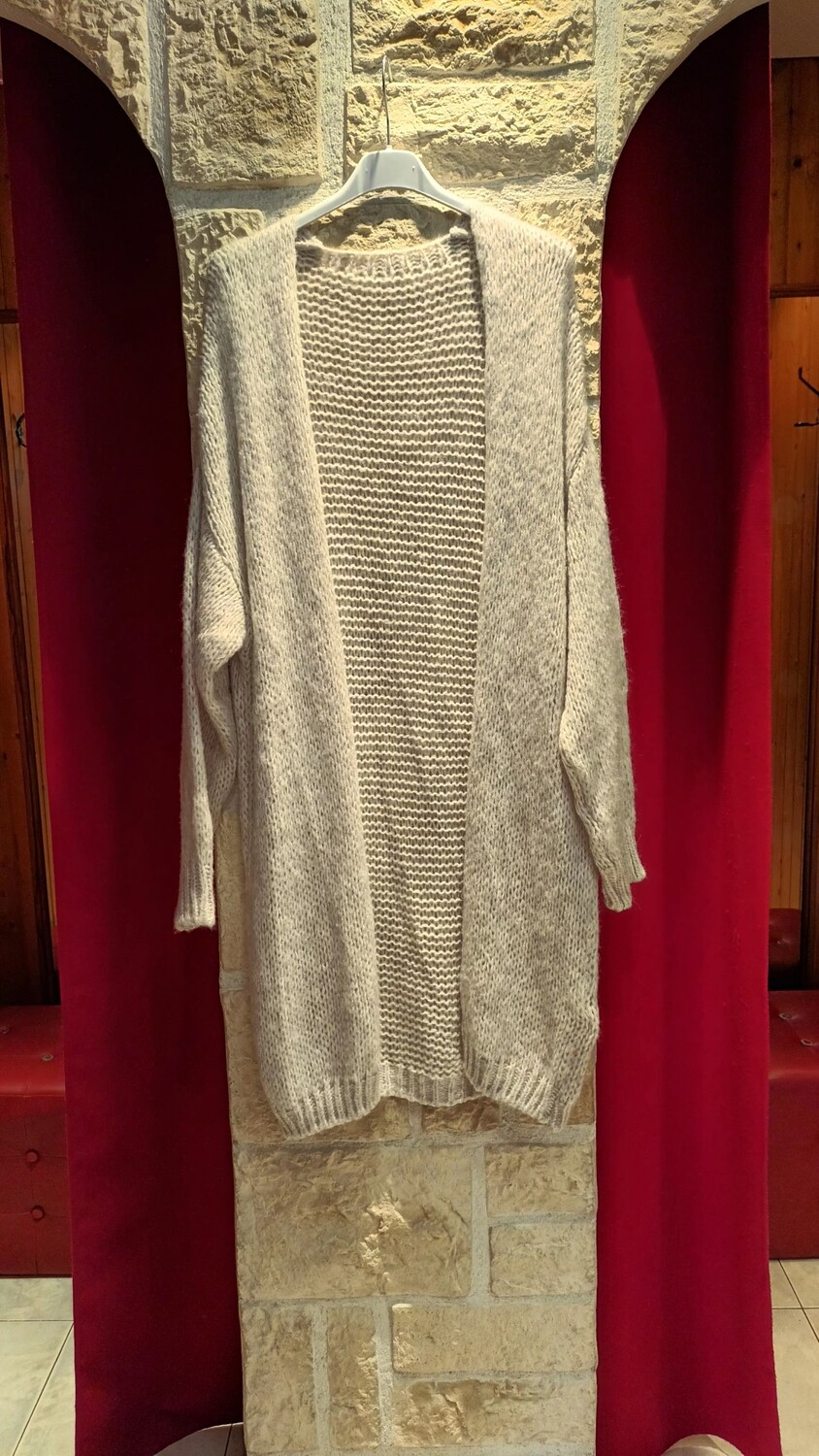 Gilet long blanc cassé 