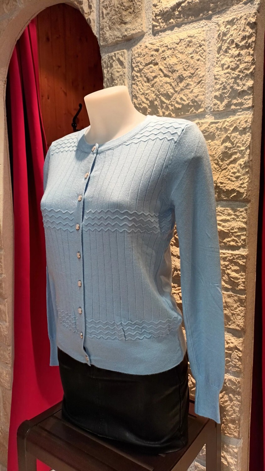 Cardigan classic bleu ciel