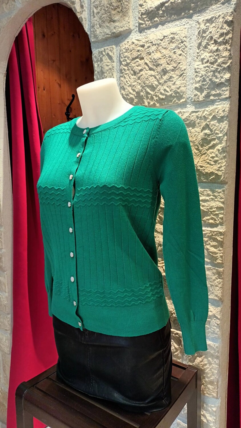 Cardigan classic vert