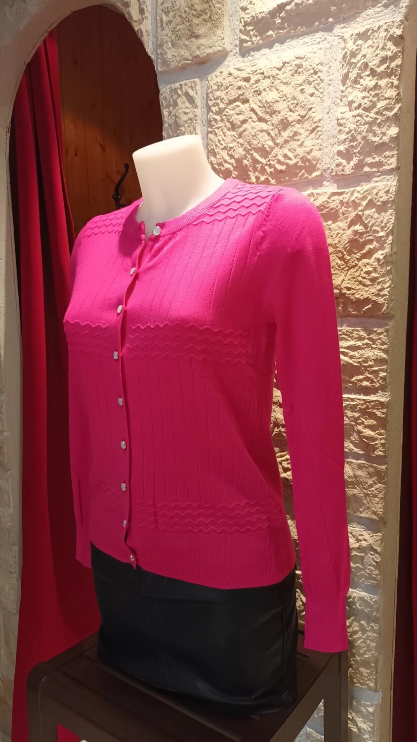 Cardigan classic fuchsia 