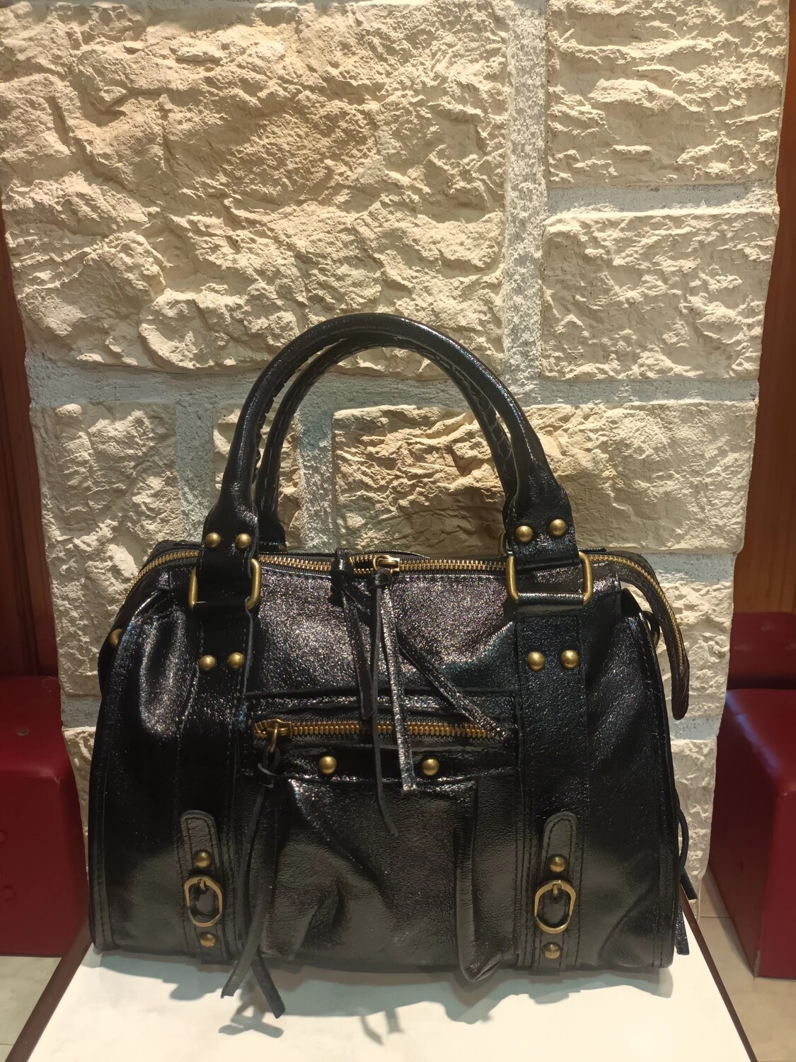 Sac cuir Kate noir