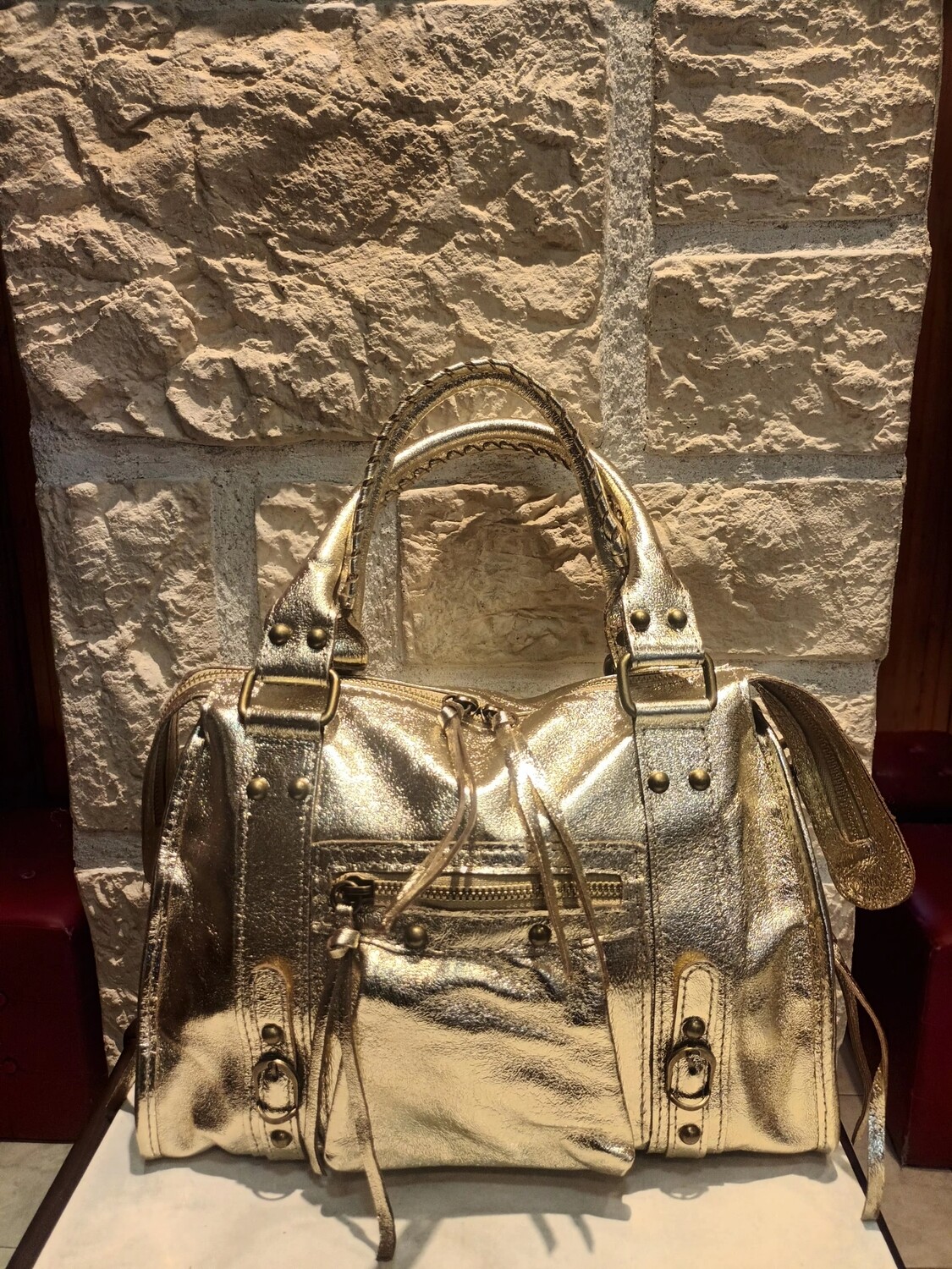 Sac cuir Kate doré