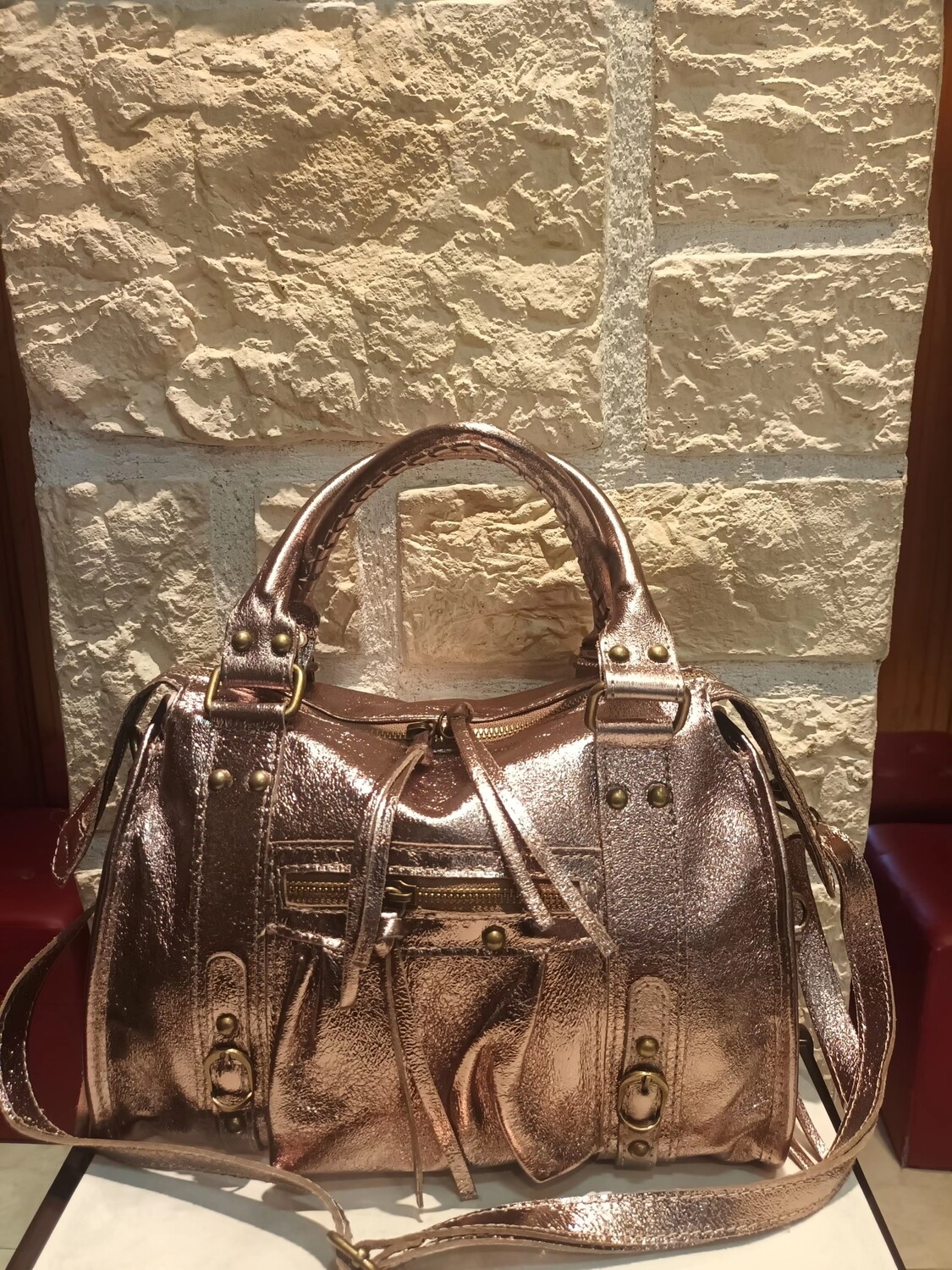 Sac cuir Kate champagne 