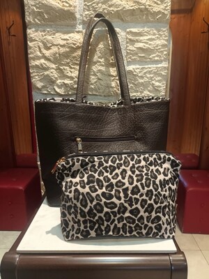 Sac Réversible panthère marron chocolat