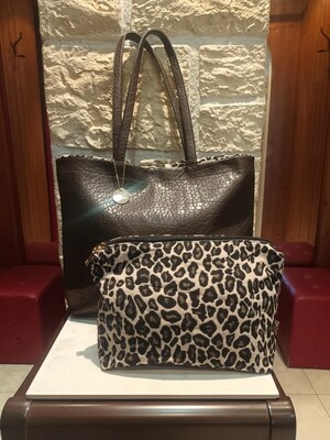 Sac Réversible panthère marron chocolat 